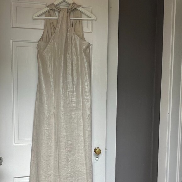 NEW- MANGO Linen Maxi Dress V-Neck, S - Picture 7 of 11